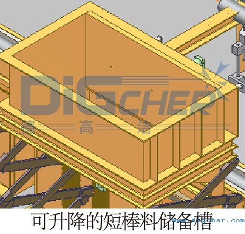 可升降的短棒料儲備槽